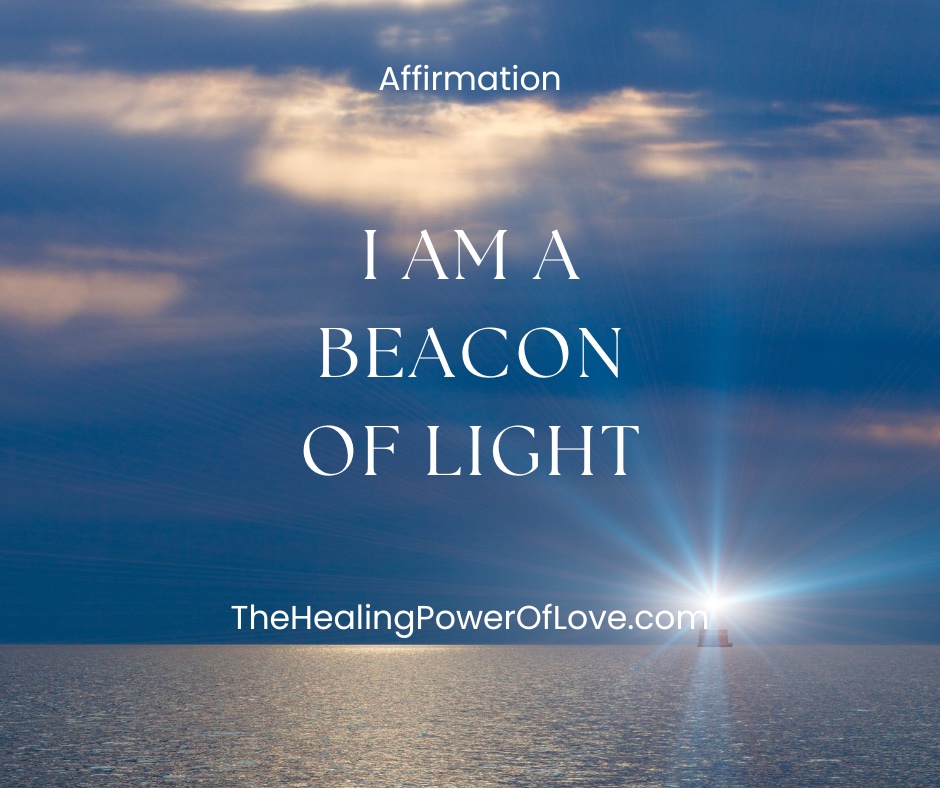 I am affirmation with a beacon of light over the ocean